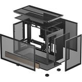 DeepCool CH260 WOOD, Tower-Gehäuse schwarz/holz, Tempered Glass