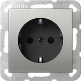 Gira Schutzkontaktsteckdose Typ F mit Schraubklemmen edelstahl, Retail