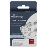 MediaRange Schriftbandkassette, 12mm, 8m, laminiert, weiß auf rot kompatibel zu Brother TZ-435/TZe-435