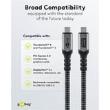 goobay USB4 Gen 3x2 Kabel, USB-C Stecker > USB-C Stecker, 40Gbit/s schwarz/grau, 1 Meter, PD, Laden mit bis zu 240 Watt