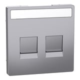 Merten Zentralplatte zwei fach für Modular Jack, Abdeckung edelstahl, Retail