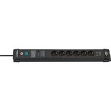 Brennenstuhl Premium-Line Steckdosenleiste 6-fach schwarz, 3 Meter, 60.000A Überspannungsschutz, 2x USB-A