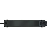 Brennenstuhl Premium-Line Steckdosenleiste 6-fach schwarz, 3 Meter, 60.000A Überspannungsschutz, 2x USB-A