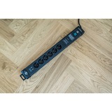 Brennenstuhl Premium-Line Steckdosenleiste 6-fach schwarz, 3 Meter, 60.000A Überspannungsschutz, 2x USB-A