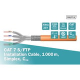 Digitus Professional Cat.7 S/FTP Verlegekabel simplex, Cca orange, 100 Meter Rolle