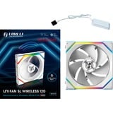 Lian Li UNI FAN SL120 Wireless, Gehäuselüfter weiß, Reverse, 120 mm