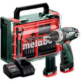 Metabo PowerMaxx BS Basic Set (600080710) Akku-Bohrschrauber, 12 Volt grün/schwarz, 2x Li-Ionen Akku 2,0Ah, in Koffer + 41-teiliges Zubehör