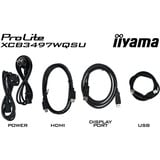 iiyama ProLite XCB3494WQSU-B1, LED-Monitor 86.7 cm (34 Zoll), schwarz (matt), WQHD, VA, Curved, AMD-FreeSync-Premium, 120Hz Panel