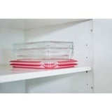 Emsa CLIP & CLOSE Glas-Frischhaltedose 0,7 Liter transparent/rot, rechteckig