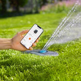 GARDENA Pipeline Bewässerungssystem AquaPrecise, unterirdisch, Sprinklersystem grau/türkis, mit Pipeline Schacht und Deckel