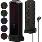 Brennenstuhl Gaming Tower 9fach RGB Light, Steckdosenleiste schwarz