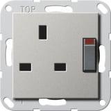 Gira Steckdose British Standard 13 Ampere geschaltet mit Shutter edelstahl, Retail