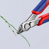 KNIPEX Electronic Super Knips 78 13 125, Elektronik-Zange rot/blau, mit Öffnungsfeder