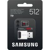 Samsung T9 microSDXC 512 GB, Speicherkarte schwarz, mit USB-Kartenleser
