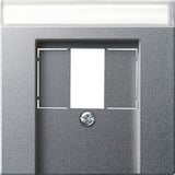 Gira Zentralplatte Telekommunikationsanschluss mit Beschriftungsfeld, Abdeckung aluminium, Retail