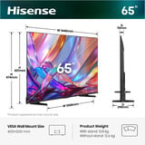 Hisense 65E7S Hi-QLED-Fernseher 164 cm (65 Zoll), schwarz, UltraHD/4K, Triple Tuner