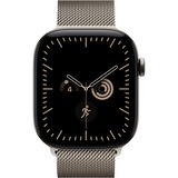 Apple Watch Series 12, Smartwatch Titan Natur, 46 mm, Milanaise Armband Natur S/M, Cellular