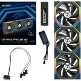 Lian Li UNI FAN SL120 Wireless, Gehäuselüfter schwarz, 3er-Pack inkl. Controller, 120 mm