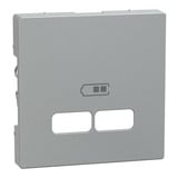 Merten Zentralplatte für USB Ladestation Einsatz aluminium, Retail