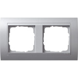 Gira Abdeckrahmen 2 fach mit Zwischenrahmen, Abdeckung aluminium, Retail