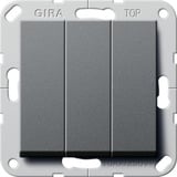 Gira Wippschalter British Standard dreifach mit Wippen Ausschalter anthrazit, Retail