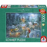 Schmidt Spiele Thomas Kinkade Studios: Santa's Silent Night, Puzzle 1000 Teile