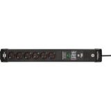 Brennenstuhl Connect Premium-Line WiFi Steckdosenleiste 6-fach schwarz, 3 m Kabel, Smarter Überspannungsschutz