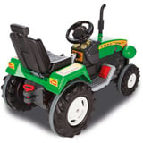 Jamara Ride-on Traktor Power Drag, Kinderfahrzeug grün, 12V