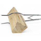 Petromax Lagerfeuerbesteck, 2-teilig, Grillbesteck silber/holz, Vielseitige Nutzung mit Zange und Haken