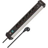 Brennenstuhl Premium-Alu-Line Steckdosenleiste 6-fach, 2x USB schwarz/aluminium, 3 Meter Kabel, USB-A, USB-C, mit Sicherheitsschalter