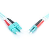 Digitus LWL Patchkabel, Duplex, LC > SC Stecker, Multimode OM3 türkis, 5 Meter