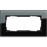 Gira Abdeckrahmen 2-fach Glas, Abdeckung schwarz, Retail