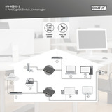 Digitus 5-Port Gigabit DN-80202-1, Switch 