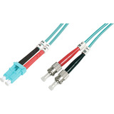 Digitus LWL Patchkabel, Duplex, LC > ST Stecker, Multimode OM3 türkis, 5 Meter