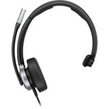 HP Poly Mission 615 Mono-USB-Headset (kabelgebunden) schwarz, USB Type-C und Type-A, Kunstleder-Ohrpolster (Oberflächenmaterial)
