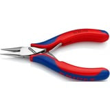 KNIPEX Elektronik-Greifzange 35 22 115, Elektronik-Zange rot/blau, glatte Greifflächen, Länge 115mm