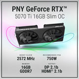 PNY GeForce RTX 5070 Ti Slim OC, Grafikkarte DLSS 5, 3x DisplayPort, 1x HDMI 2.1