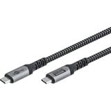 goobay USB4 Gen 3x2 Kabel, USB-C Stecker > USB-C Stecker, 40Gbit/s schwarz/grau, 1,5 Meter, PD, Laden mit bis zu 240 Watt