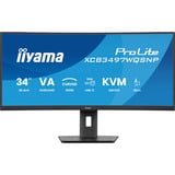 iiyama ProLite XCB3497WQSNP-B1, LED-Monitor 86.4 cm (34 Zoll), schwarz (matt), WQHD, VA, Curved, Adaptive-Sync, USB-C, USB-Hub, 120Hz Panel