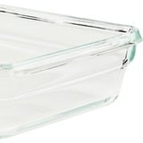 Emsa CLIP & CLOSE Glas-Frischhaltedose 1,3 Liter transparent/rot, rechteckig