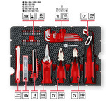 EINHELL E-Case Werkzeugkoffer Umzug , 79-teilig, Werkzeug-Set schwarz/rot