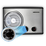 Medion LIFE Eismaschine MD 18387 schwarz/edelstahl, für 800ml Eiscreme, 150 Watt