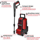 EINHELL Akku-Hochdruckreiniger HYPRESSO 36/105 rot/schwarz, ohne Akku und Ladegerät