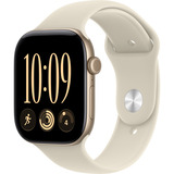 Apple Watch Series 12, Smartwatch gold, Aluminium, 46 mm, Sportarmband Sand S/M