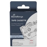 MediaRange Schriftbandkassette, 12mm, 8m, laminiert, rot auf weiß kompatibel zu Brother TZ-232/TZe-232