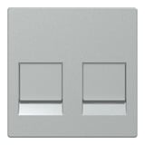 Merten Zentralplatte zwei fach für Modular Jack aluminium, Retail
