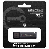Kingston IronKey Locker+ 50 G2 32 GB, USB-Stick anthrazit, USB-A 3.2 Gen 1