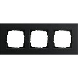 Gira Abdeckrahmen dreifach Aluminium eloxiert, Abdeckung schwarz, Retail