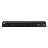 Lindy IPower Switch Classic 8 (32657), Steckdosenleiste schwarz, Energiemanagement für bis zu 8 Geräte