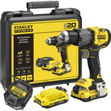 Stanley Bürstenloser Premium Schlagbohrschrauber.(SFMCD726D2K-QW), 18Volt schwarz/gelb, Li-Ion-Akku 2,0Ah, in Koffer